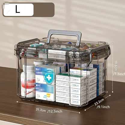 Transparent Medicine Organizer Box With Tray 4