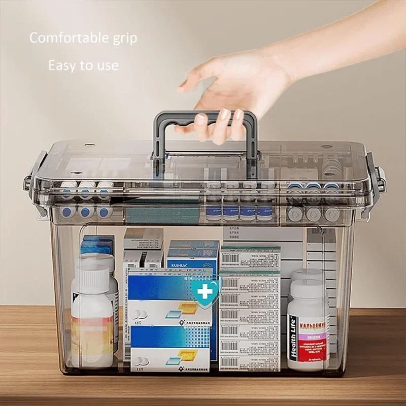 Transparent Medicine Organizer Box With Tray 5