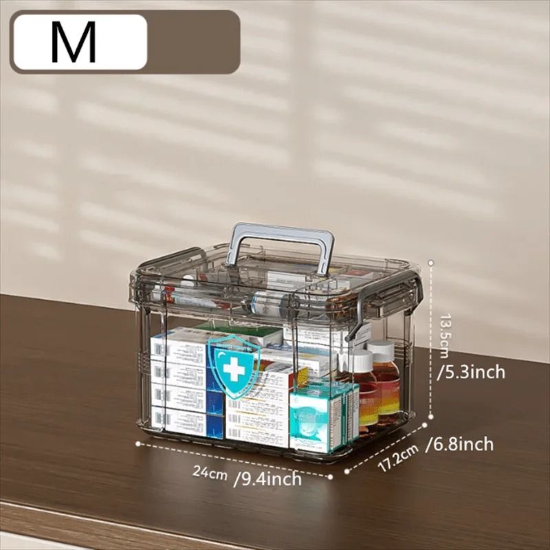 Transparent Medicine Organizer Box With Tray 6