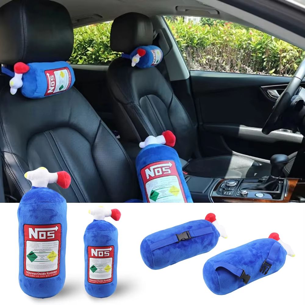 SpeedStyle NOS Bottle Plush Cushion – JDM Car Decor Neck & Back Headrest Pillow