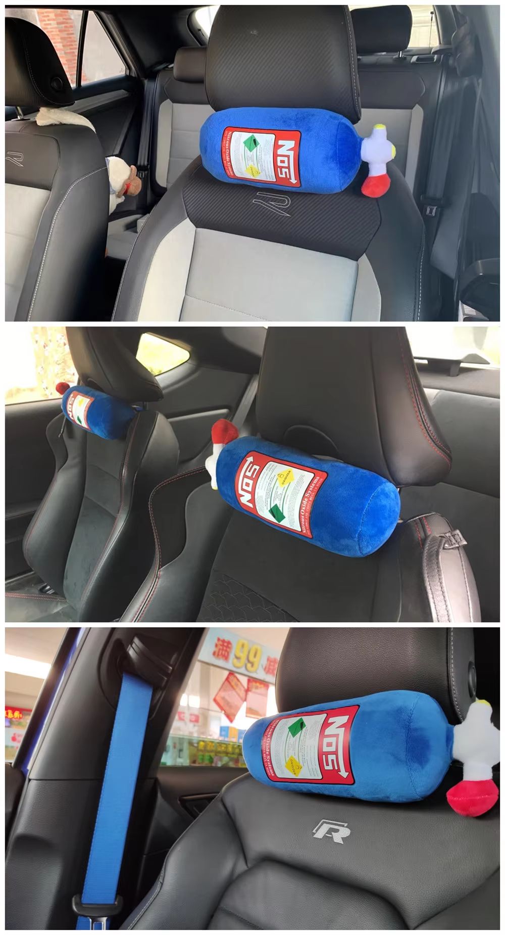 SpeedStyle NOS Bottle Plush Cushion  JDM Car Decor Neck  Back Headrest Pillow 3