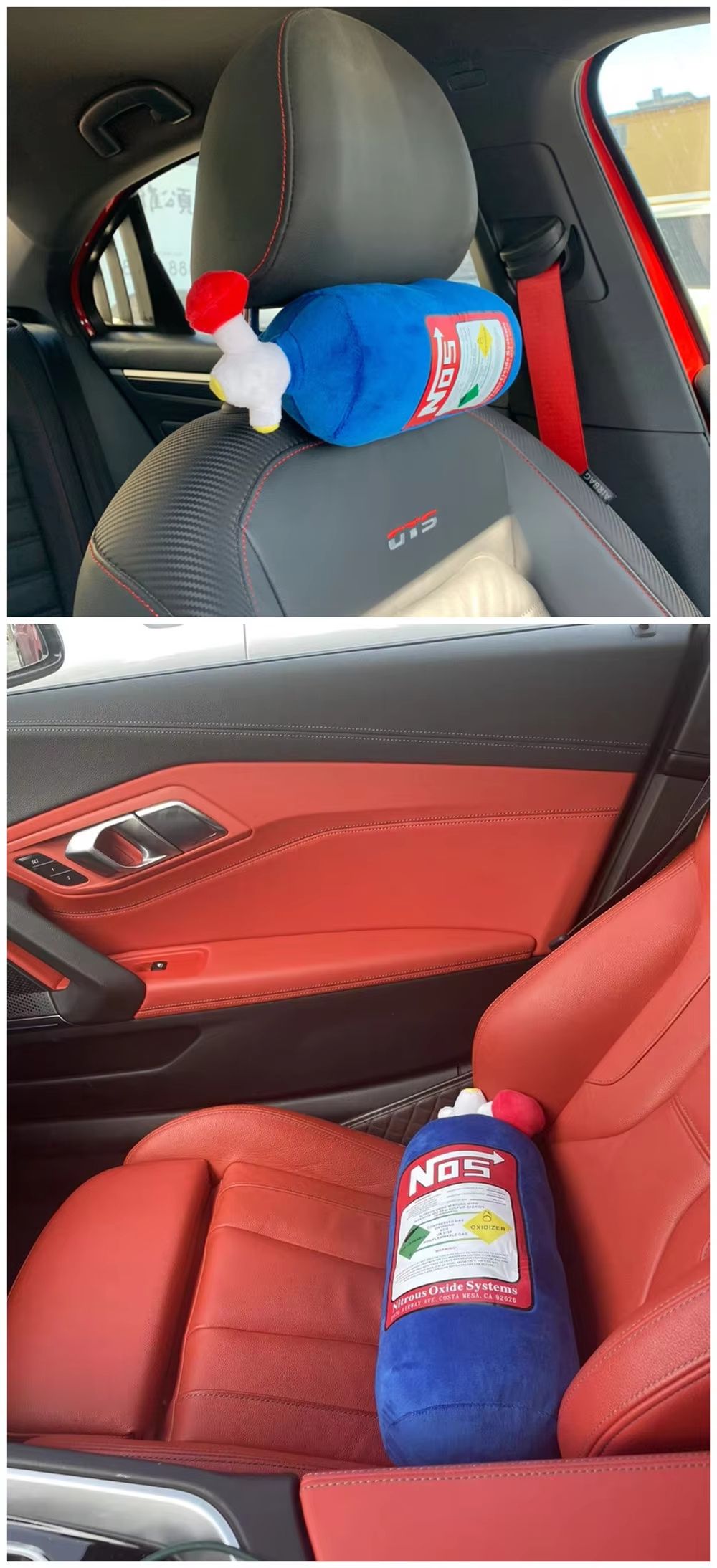 SpeedStyle NOS Bottle Plush Cushion  JDM Car Decor Neck  Back Headrest Pillow 4