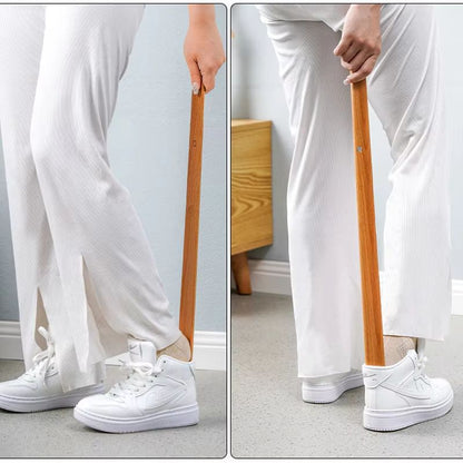 ElegantReach 55 Cm Wooden LongHandle Magnetic Shoehorn  Premium WallMount Shoe Spoon For Effortless 1