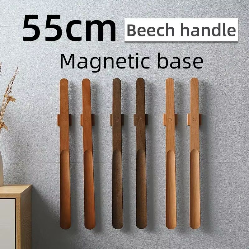 ElegantReach 55 Cm Wooden LongHandle Magnetic Shoehorn  Premium WallMount Shoe Spoon For Effortless 5
