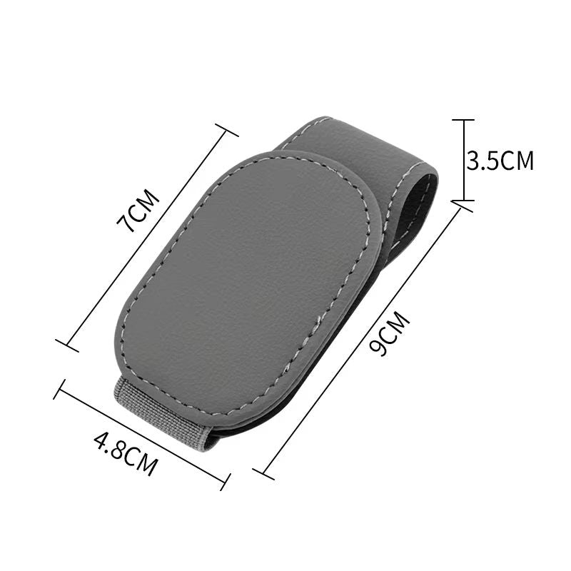 DriverLux Magnetic Leather Eyeglass  Ticket Clip  Universal Car Visor Sunglasses Holder 2