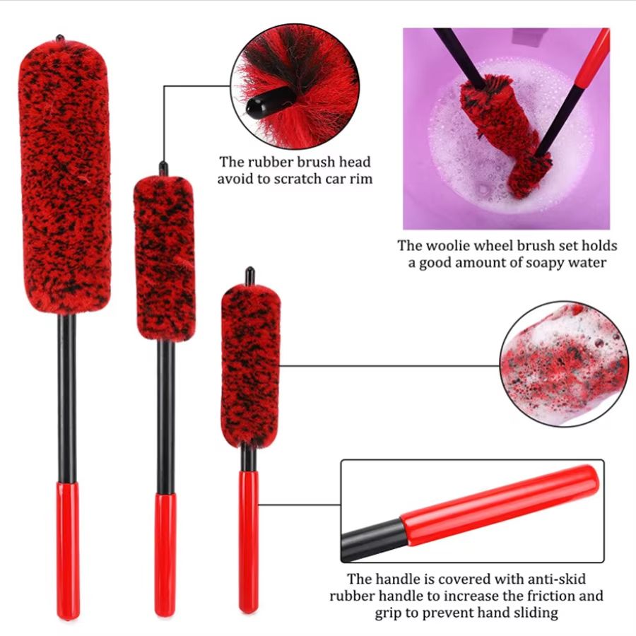 UltraPlush Wheel Woolies Brush  Soft Alloy  Motorcycle Wheel Cleaning Tool For Detailers 3