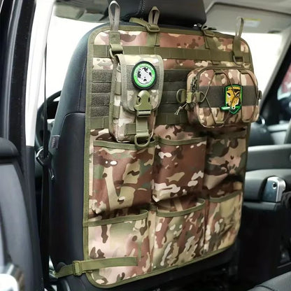 TactiVault Seat-Back Organizer Bag – Multifunction Camo Hanging Storage for Car Interior
