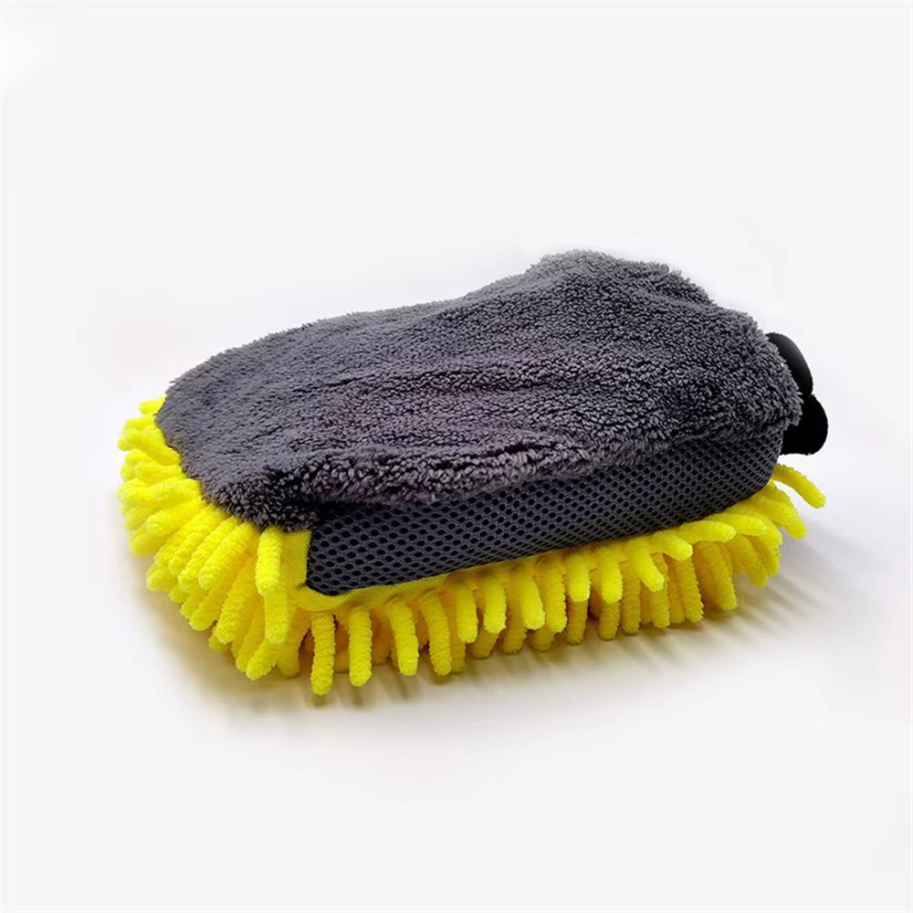 Premium UltraPlush Microfiber Car Wash Mitt DoubleSided Chenille Waterproof Glove 7