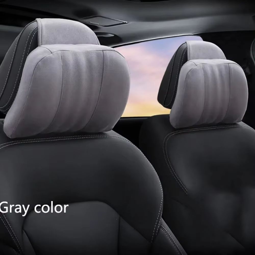Suede MemoryFoam Car Headrest Pillow  Neck Support Cushion 5