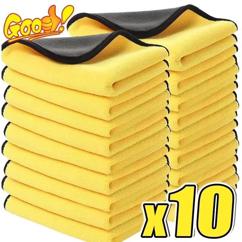 Ultra-Soft Microfiber Car Detailing Cloths – 10-Pack High-Absorbency Wash & Dry Towels