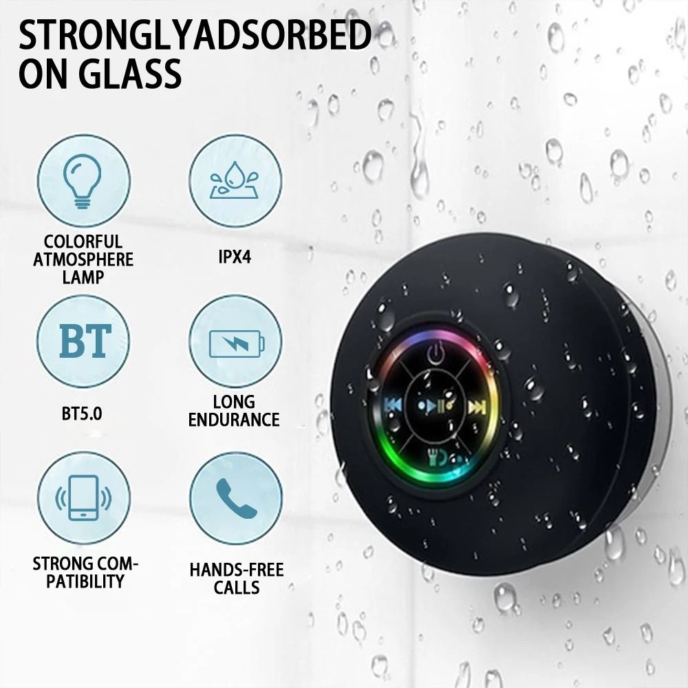 Portable Wireless Bluetooth Speaker LED IPX4 Waterproof Loudspeaker Outdoor Mini Stereo Sound Box 1