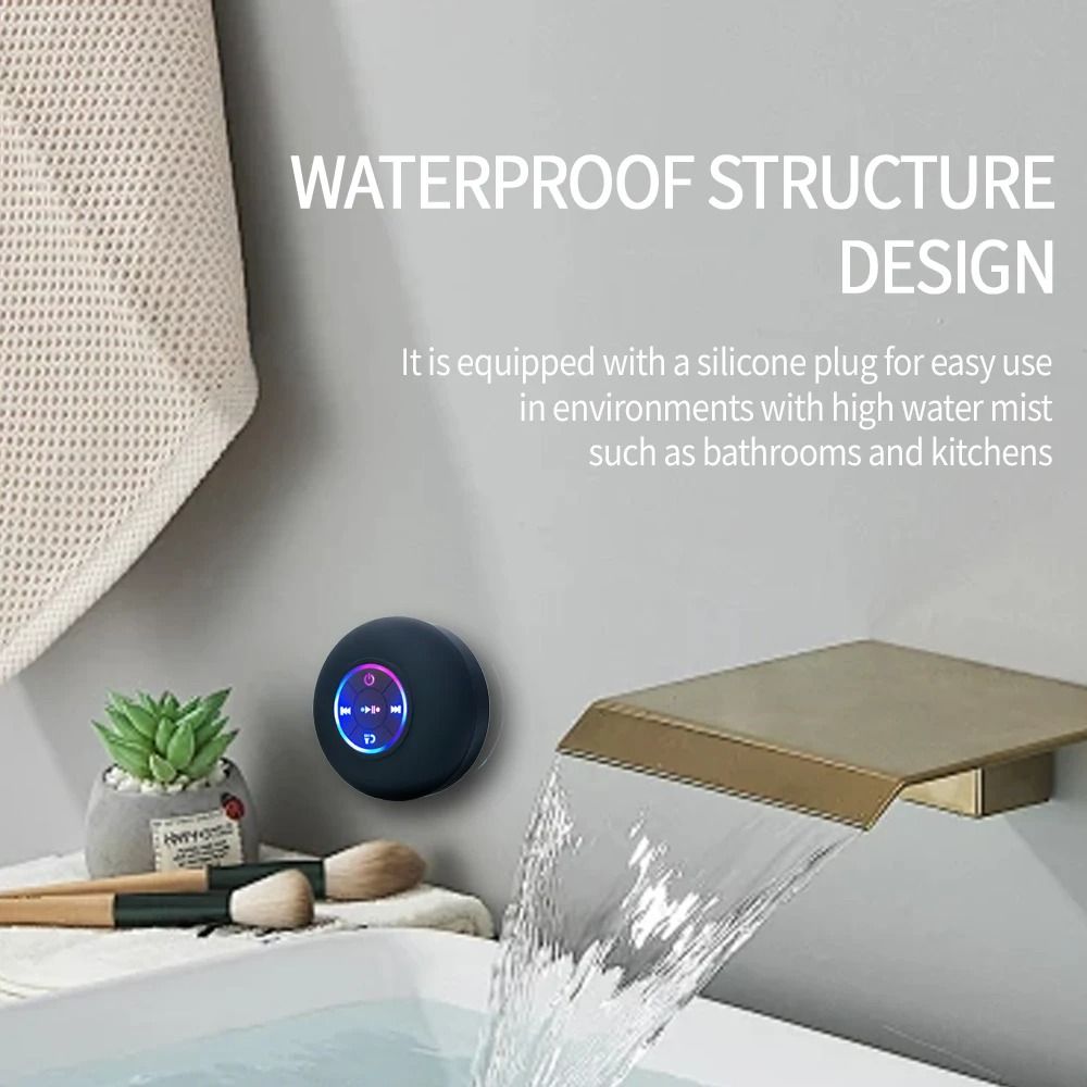 Portable Wireless Bluetooth Speaker LED IPX4 Waterproof Loudspeaker Outdoor Mini Stereo Sound Box 2