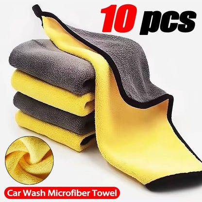 Ultra-Soft Microfiber Car Wash Towels (10-Pack 30x30 cm / 30x60 cm)