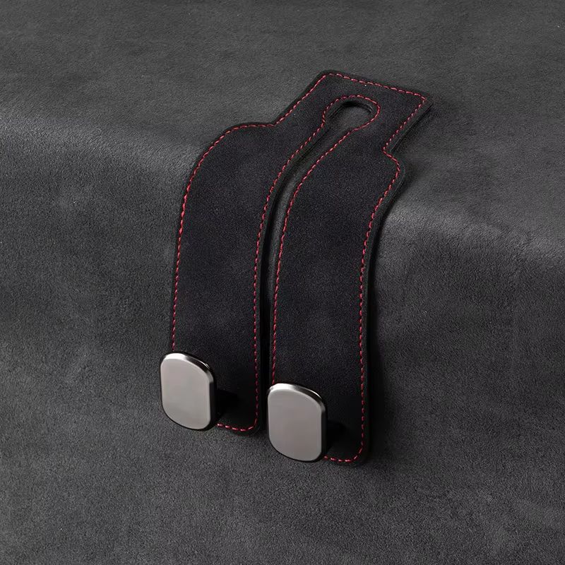 Premium DualHook Suede  Alloy Car Headrest Hanger  Universal RearSeat Organizer 6