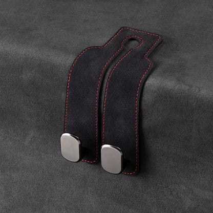 Premium DualHook Suede  Alloy Car Headrest Hanger  Universal RearSeat Organizer 6