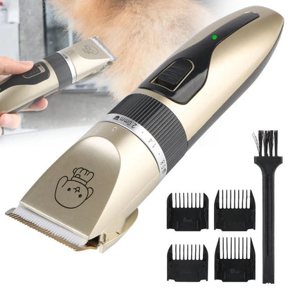 Rechargeable Pet Hair Clipper Grooming Trimmer Set for Dogs Cats and Rabbits Low Noise Electric Shaver