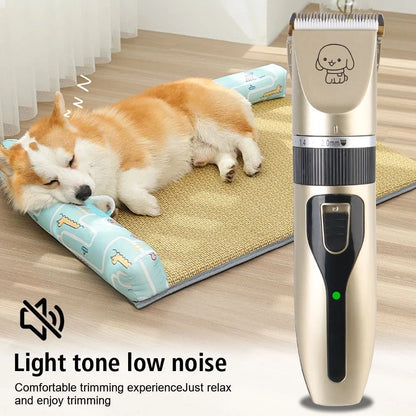 Rechargeable Pet Hair Clipper Grooming Trimmer Set For Dogs Cats And Rabbits Low Noise Electric Sha 4