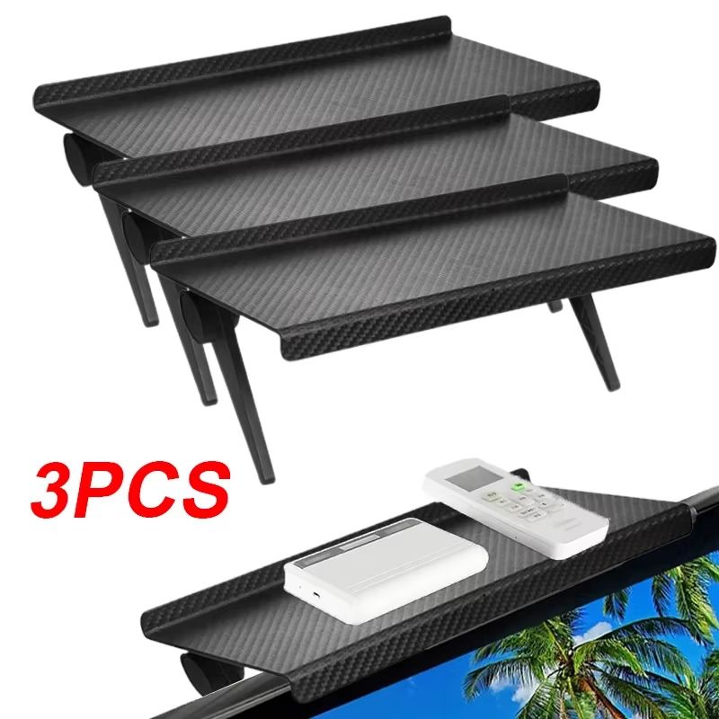 Adjustable Screen-Top Storage Shelf for TV & Monitor (Router/Accessory Organizer)