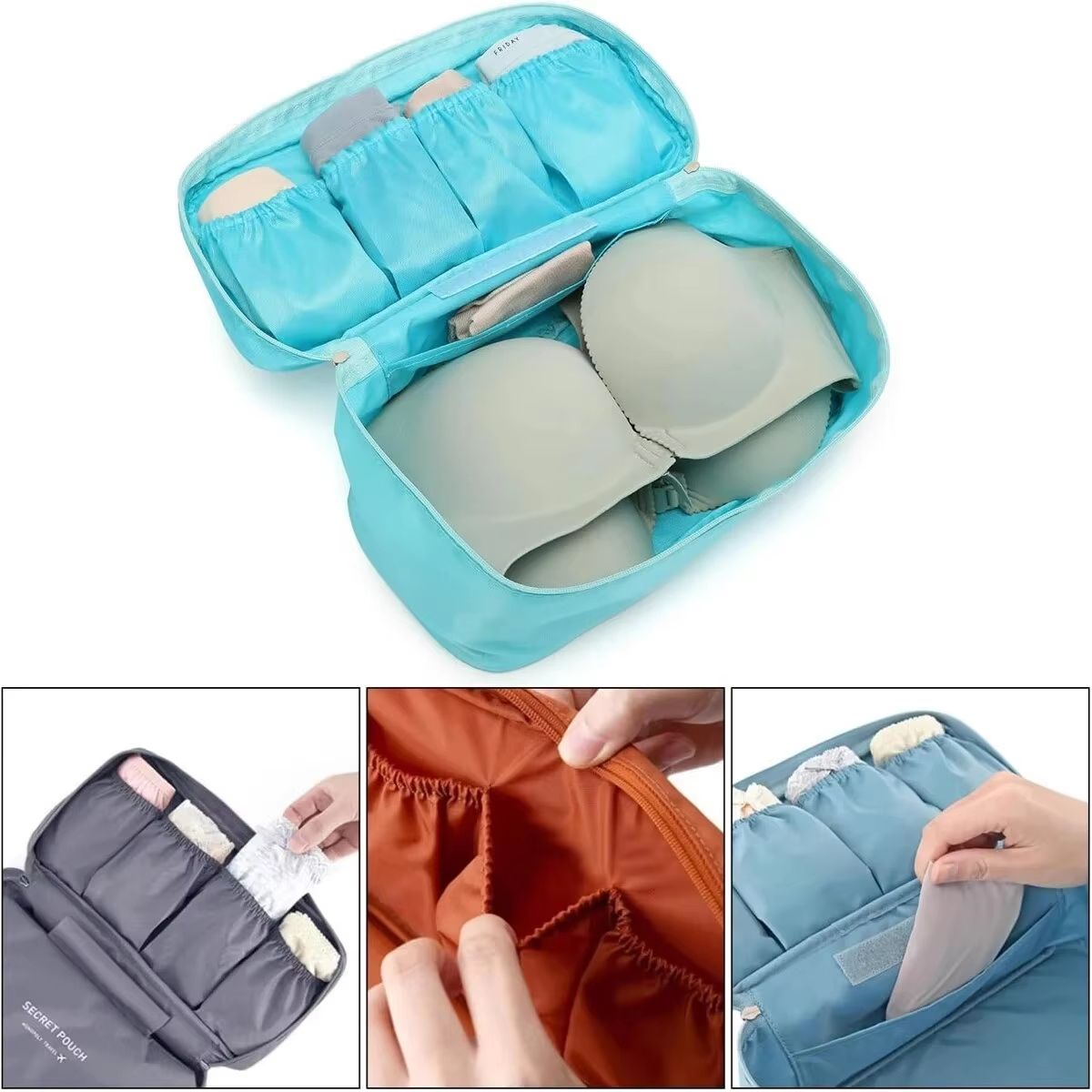 TravelEase MultiFunction Organizer Bag  Toiletry Underwear  Bra Storage Case 1