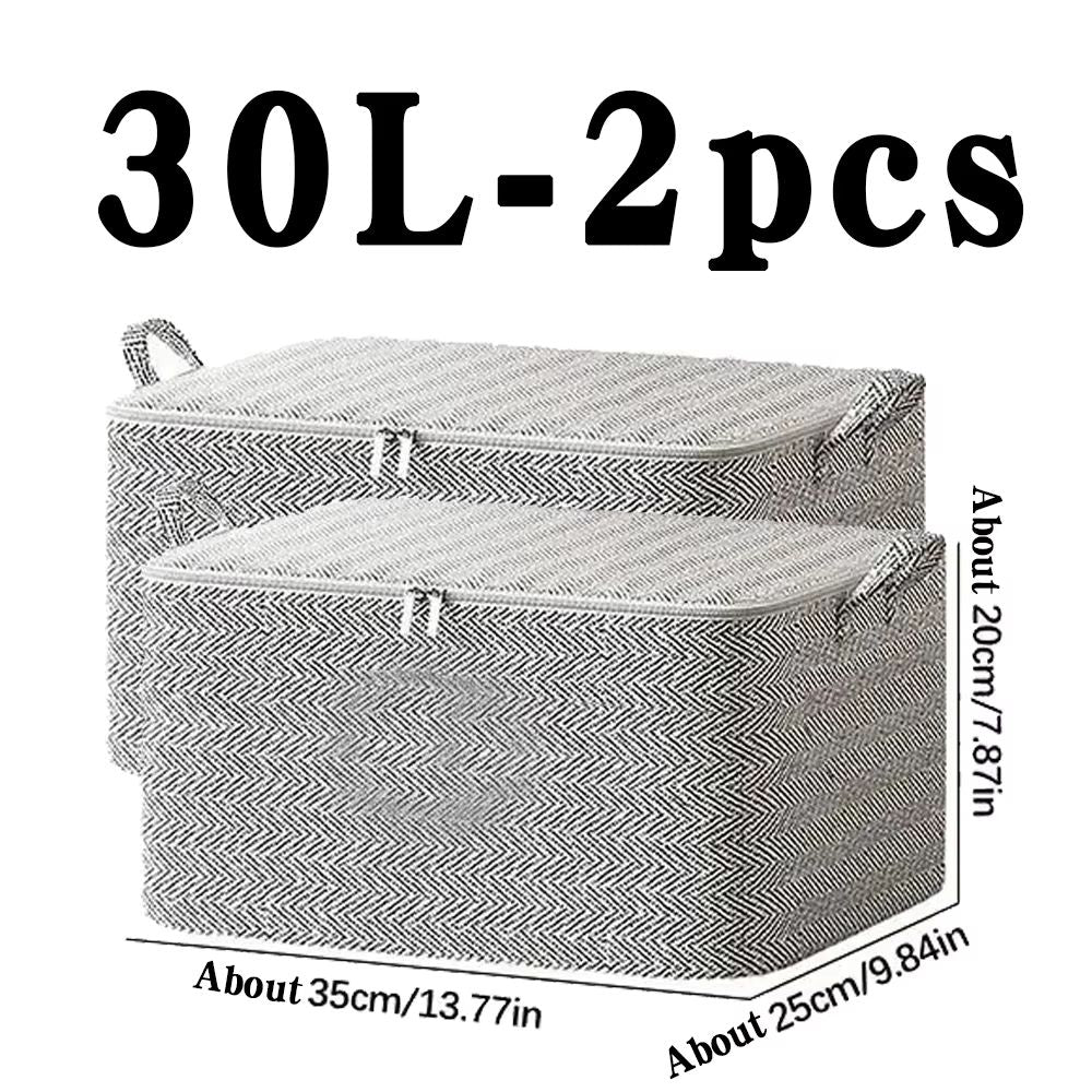 HeavyDuty NonWoven Quilt  Clothes Storage Bag With Lid And Zipper Large Capacity DustProof Organize 10