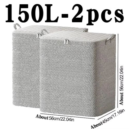 HeavyDuty NonWoven Quilt  Clothes Storage Bag With Lid And Zipper Large Capacity DustProof Organize 12