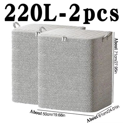 HeavyDuty NonWoven Quilt  Clothes Storage Bag With Lid And Zipper Large Capacity DustProof Organize 13