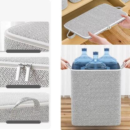 HeavyDuty NonWoven Quilt  Clothes Storage Bag With Lid And Zipper Large Capacity DustProof Organize 2