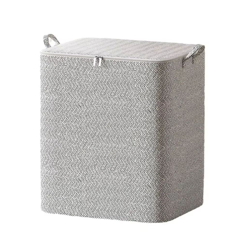 HeavyDuty NonWoven Quilt  Clothes Storage Bag With Lid And Zipper Large Capacity DustProof Organize 3