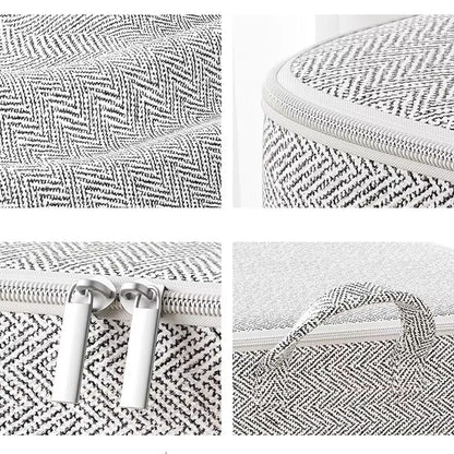 HeavyDuty NonWoven Quilt  Clothes Storage Bag With Lid And Zipper Large Capacity DustProof Organize 4