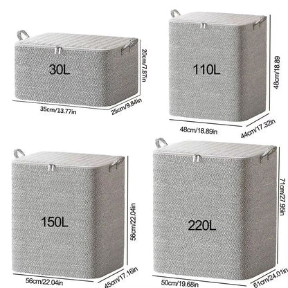 HeavyDuty NonWoven Quilt  Clothes Storage Bag With Lid And Zipper Large Capacity DustProof Organize 5