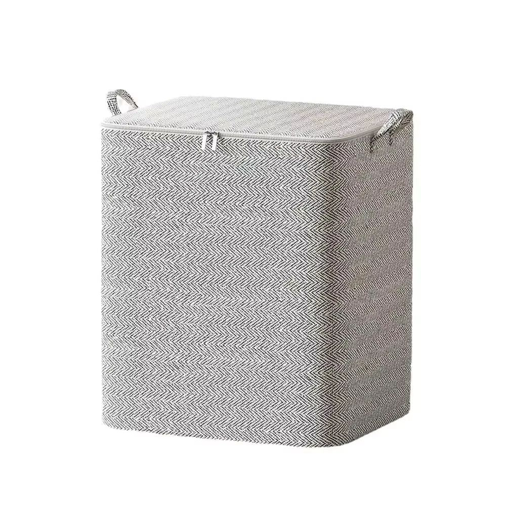 HeavyDuty NonWoven Quilt  Clothes Storage Bag With Lid And Zipper Large Capacity DustProof Organize 8
