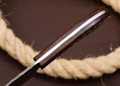 Custom Hand Forged Carbon Steel Meat  Vegetable Cleaver Knife With Wood Handle 3