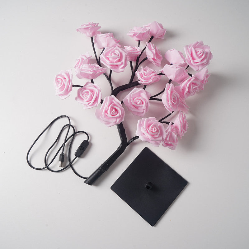 Fairy Desk Night Light, Rose Flower Tree Table Lamp, USB Operated, Valentine Wedding Christmas Decoration Gifts