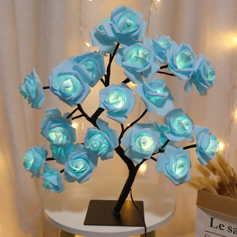 Fairy Desk Night Light, Rose Flower Tree Table Lamp, USB Operated, Valentine Wedding Christmas Decoration Gifts