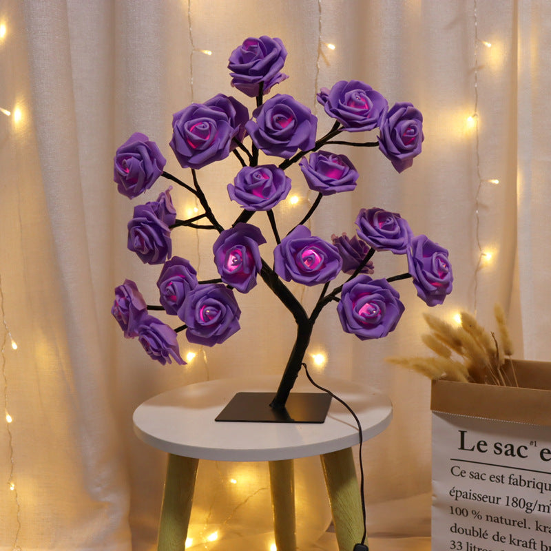 Fairy Desk Night Light, Rose Flower Tree Table Lamp, USB Operated, Valentine Wedding Christmas Decoration Gifts