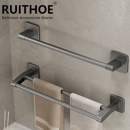 No Drill Towel Holder, Wall Mount Bathroom Hand Towel Rack, Bathroom Plastic Towel Bar