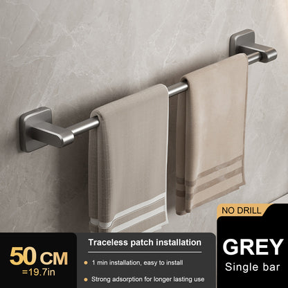 No Drill Towel Holder Wall Mount Bathroom Hand Towel Rack Bathroom Plastic Towel Bar 4