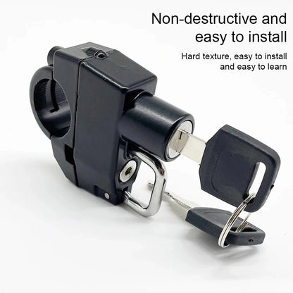 Compact Motorcycle Helmet Lock, Weather Resistant Anti Theft Lock with Keys for Motorbike, Scooter, E Bike Protection