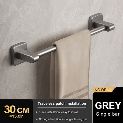 No Drill Towel Holder Wall Mount Bathroom Hand Towel Rack Bathroom Plastic Towel Bar 8