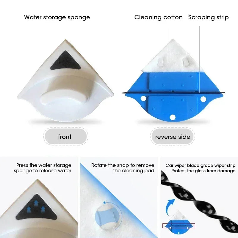 Home Multifunctional High Rise Window Cleaner, Magnetic Double Layer Glass, Strong Grip, Automatic Drainage