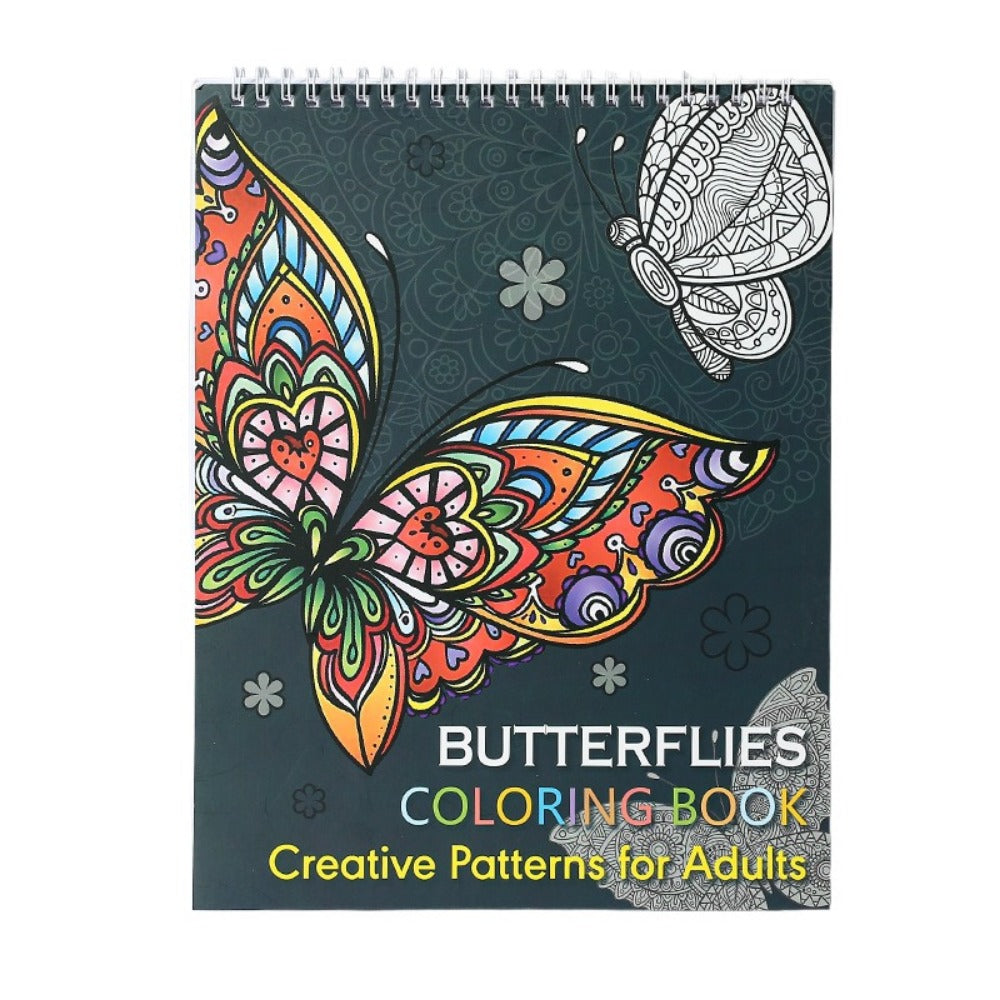Kids Coloring Book Exquisite Mandala Bird And Butterfly Pictures Single Side Removable Watercolor P
