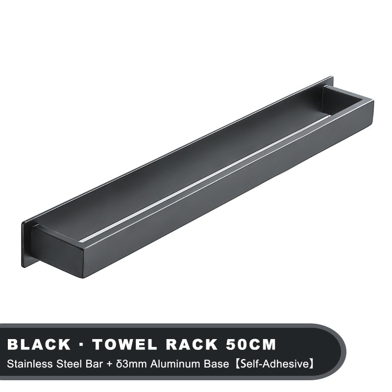 No Drill Towel Rack Self Adhesive Stainless Steel Bar Strong Hold Kitchen And Bathroom Organizer 2