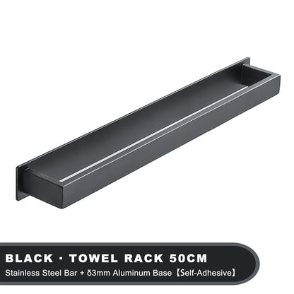 No Drill Towel Rack Self Adhesive Stainless Steel Bar Strong Hold Kitchen And Bathroom Organizer 2