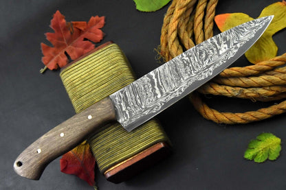 14 Inch Custom Hand Forged Damascus Chef Knife  Full Tang Kitchen Knife 2