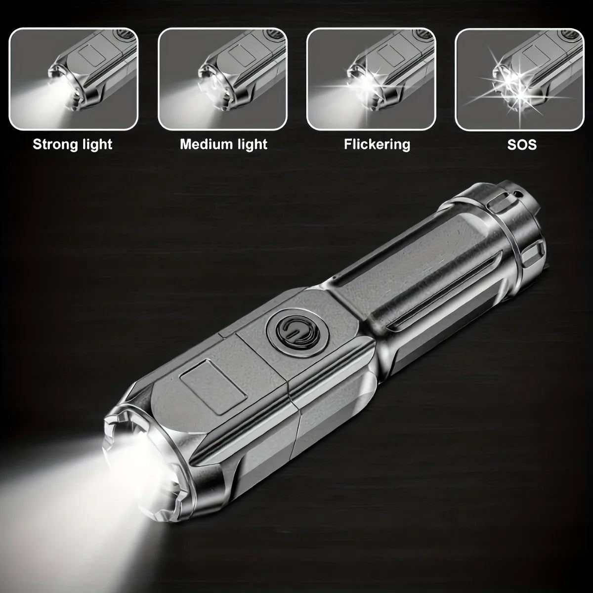 Rechargeable LED Flashlight Powerful USB Torch Waterproof Zoom Tactical Outdoor Flashlight For Camp 2