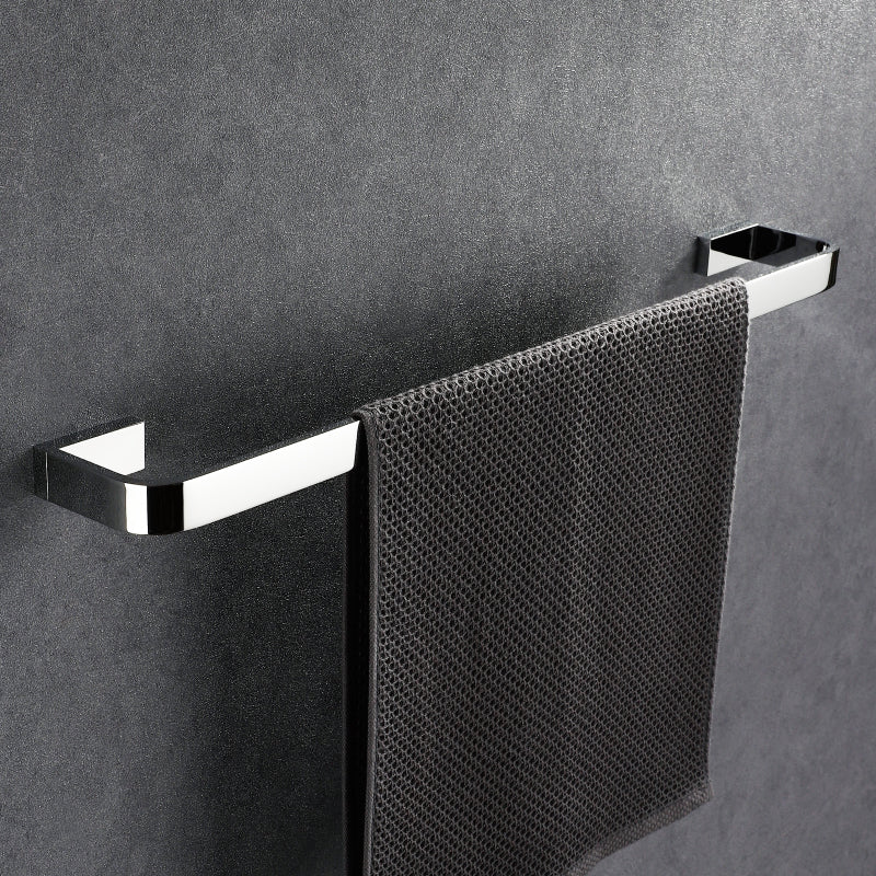 Luxury Brass Towel Holder, Wall Mount Single Rack, Chrome Bathroom Accessories