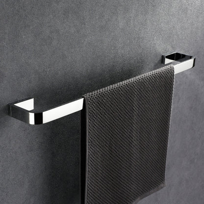 Luxury Brass Towel Holder, Wall Mount Single Rack, Chrome Bathroom Accessories