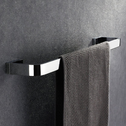 Luxury Brass Towel Holder, Wall Mount Single Rack, Chrome Bathroom Accessories