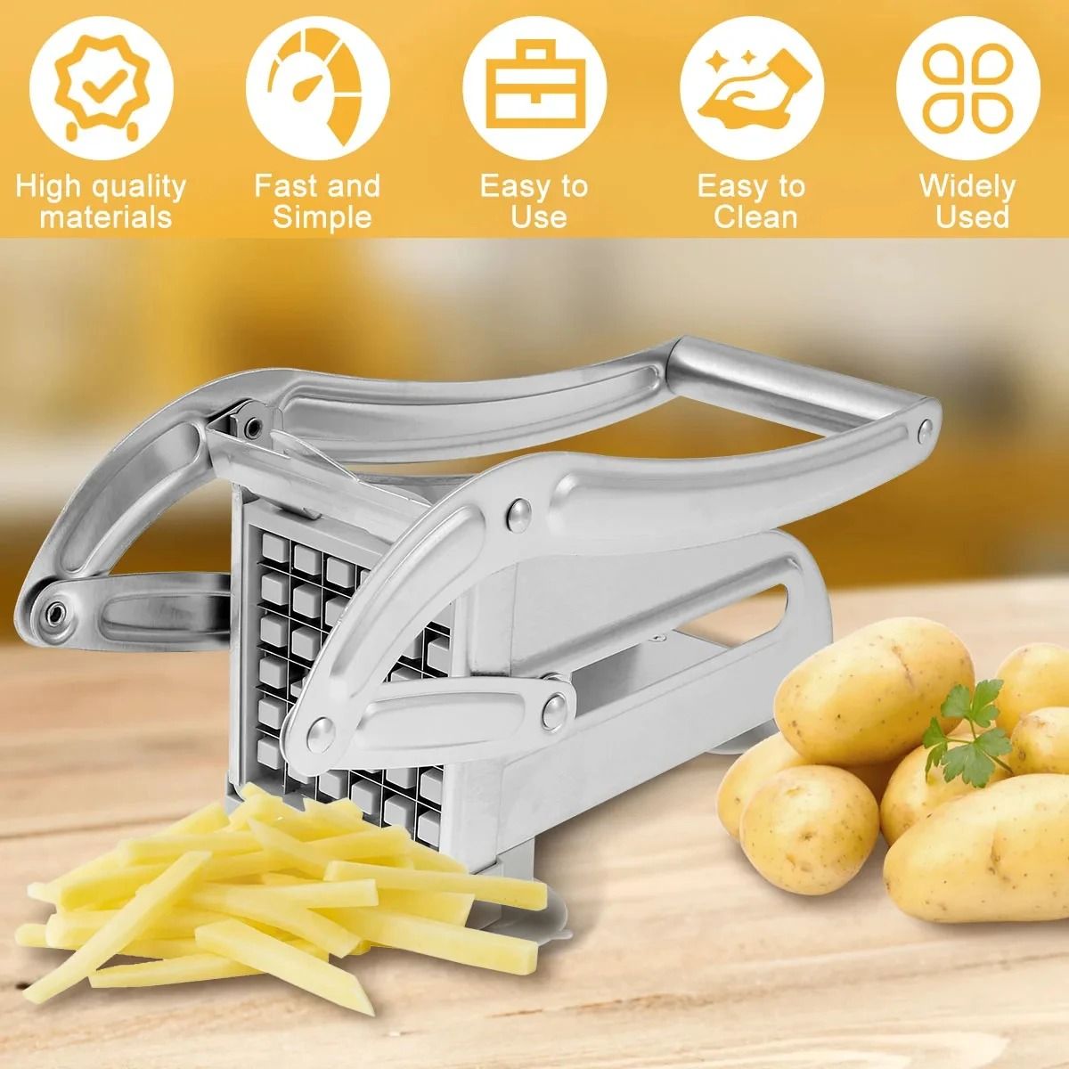 Stainless Steel Manual Potato Cutter  French Fries Slicer And Vegetable Chopper For Home Kitchen 2