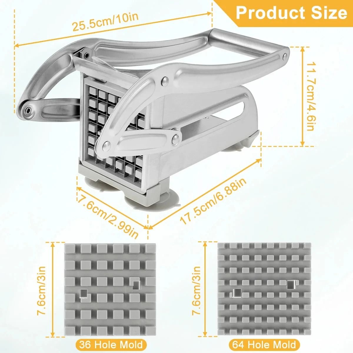 Stainless Steel Manual Potato Cutter  French Fries Slicer And Vegetable Chopper For Home Kitchen 3